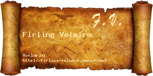 Firling Velmira névjegykártya